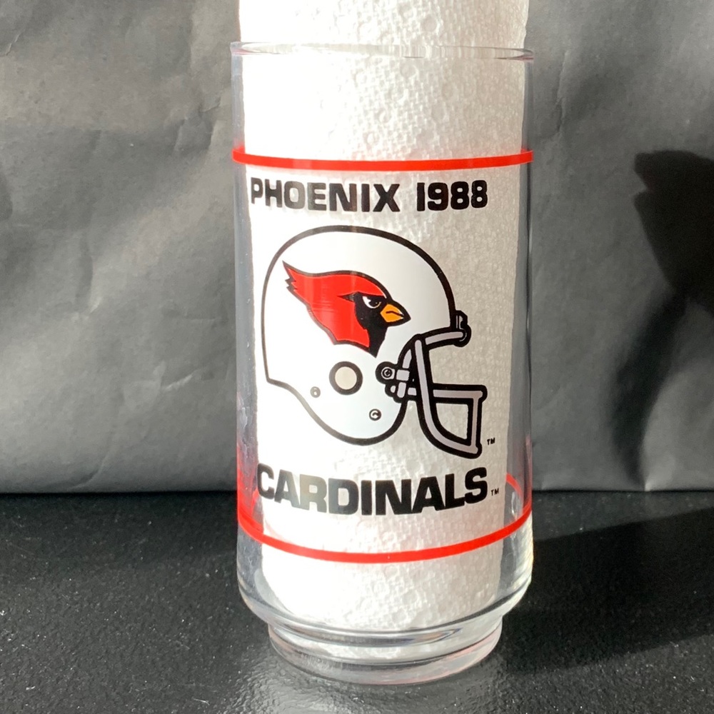 1988 NFL “Phoenix” Cardinals helmet logo glass.🏈